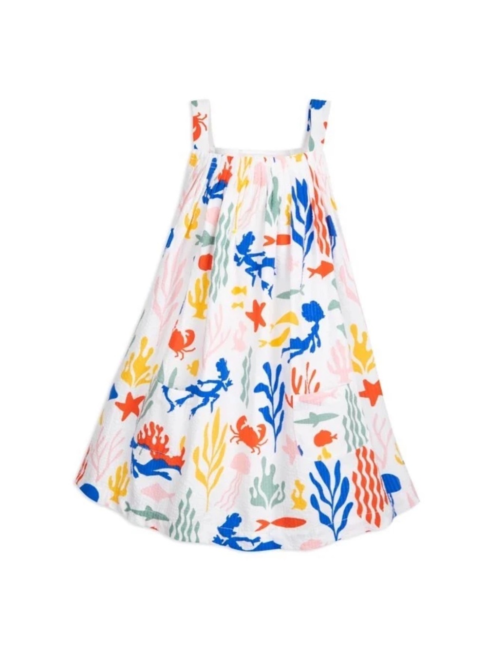 Girls' White Disney Luca summer dress with pockets